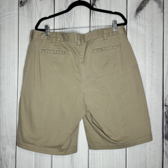 Lands' End Mid Rise Chino Shorts Women Sz 16W (39x11.5) Khaki Stretch Solid - Picture 4 of 7